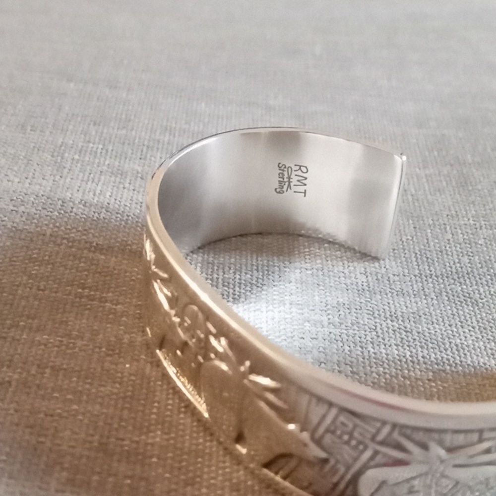 VINTAGE STERLING SILVER RODERICK TENERIO BEAR CUFF - Picture 4 of 9